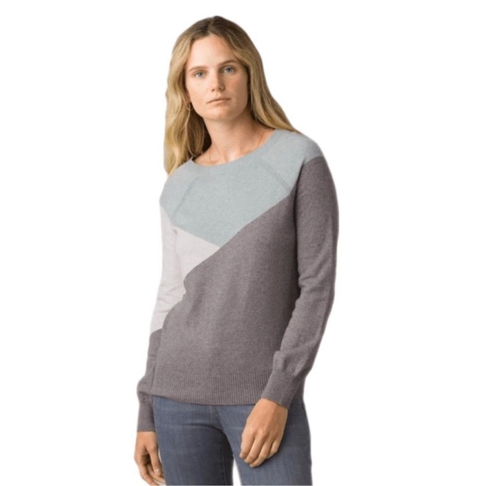 PRANA Merino Wool Blend Havaar Color Block Sweater Women’s Size Medium